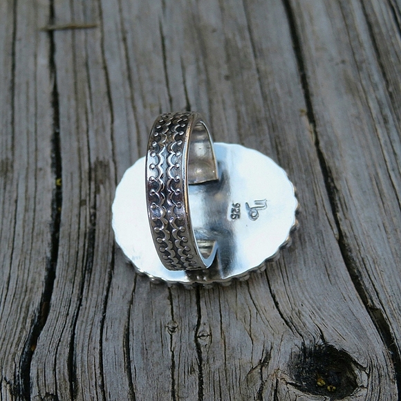 SOLD BIG & Chunky Artisan 925 Natural Royston Turquoise Statement Ring OOAK New - Picture 5 of 5